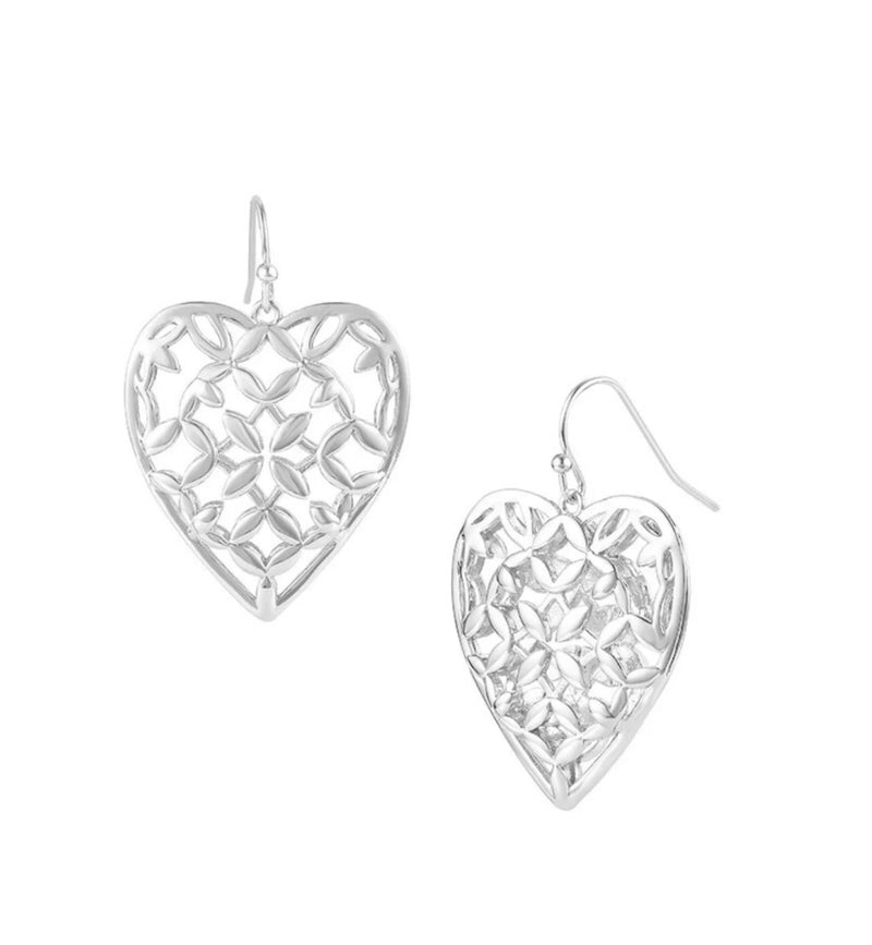 Adorned Heart Drop Earrings