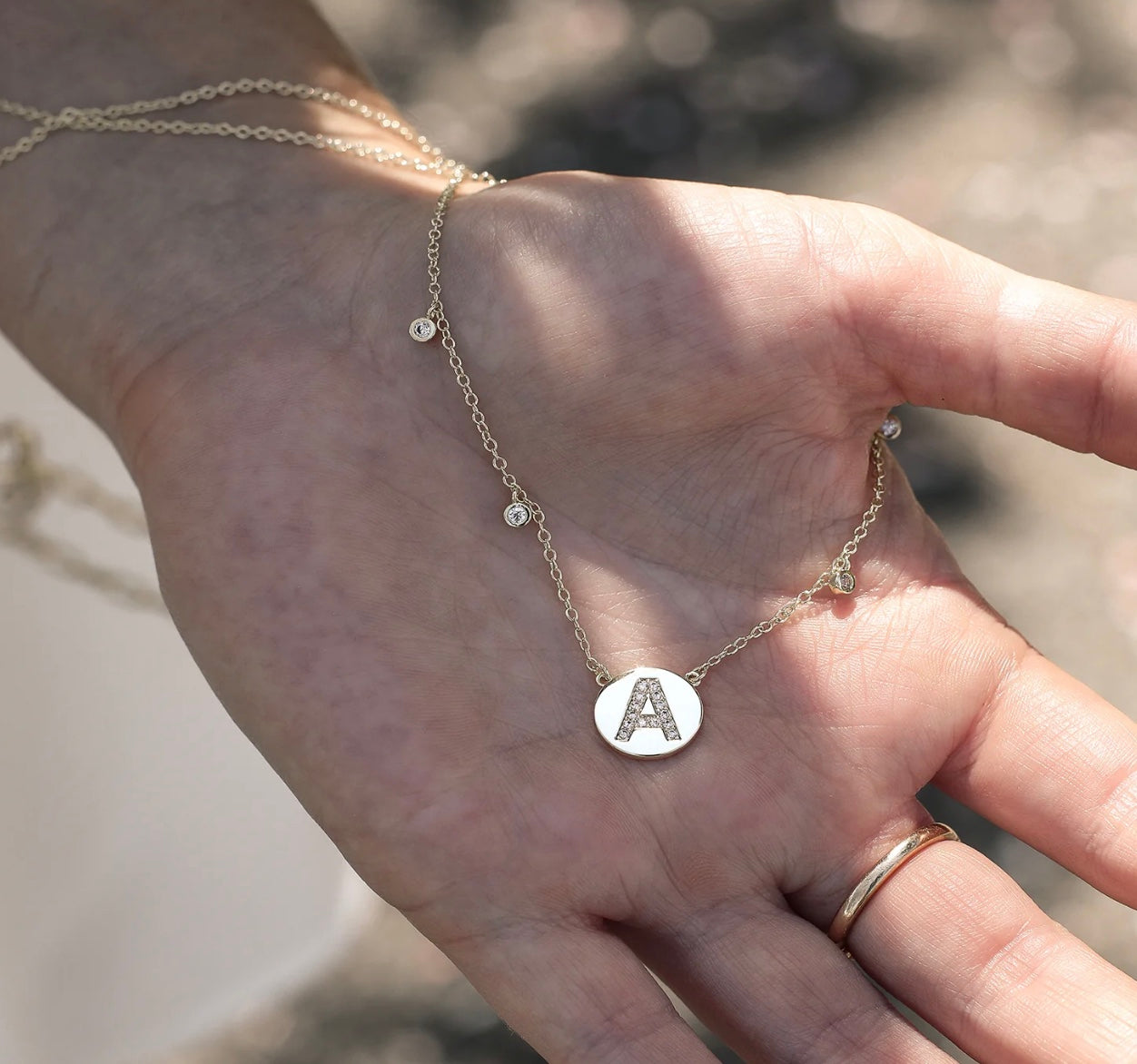Shine Bright Circle Initial Necklace