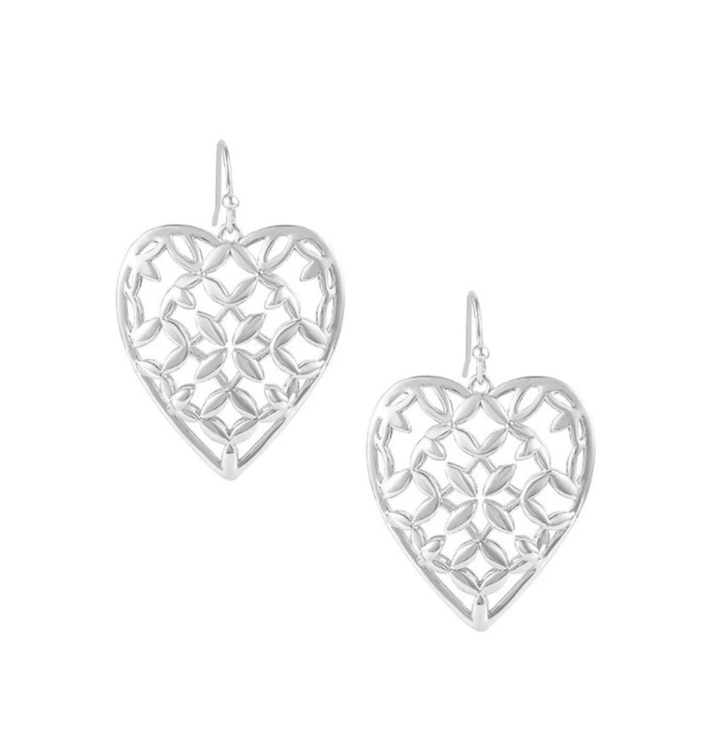 Adorned Heart Drop Earrings