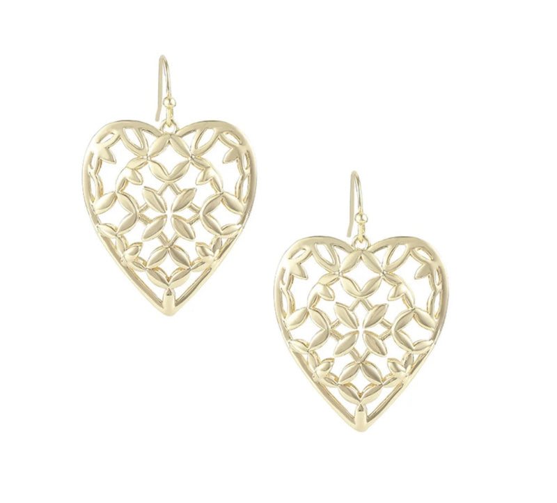 Adorned Heart Drop Earrings